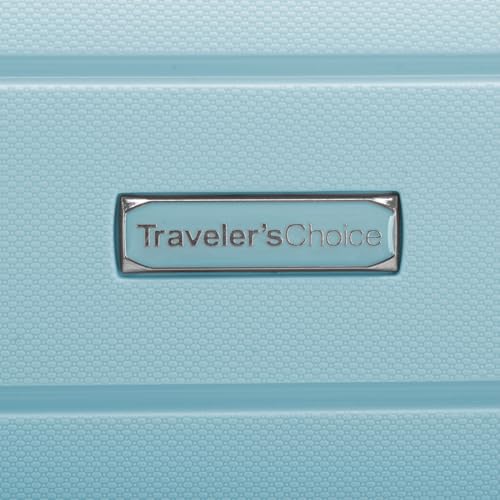 Traveler's Choice Pagosa Indestructible Hardshell Expandable Spinner Luggage, Black, Check-in Only