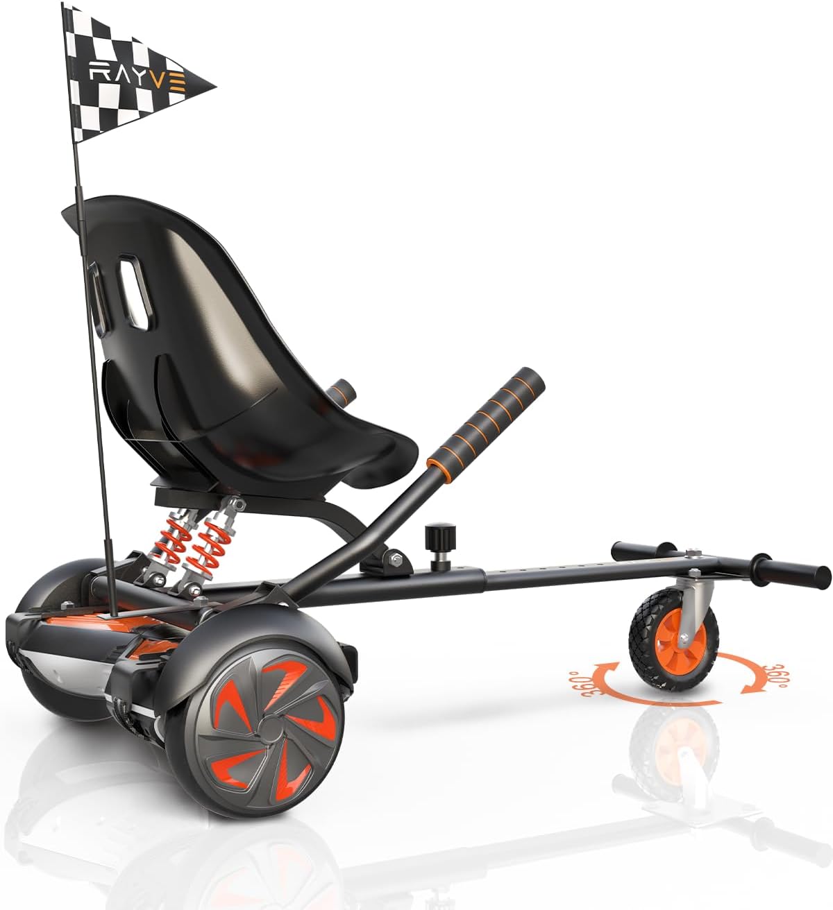 Hoverboard Attachment S1 with Rear Shock Absorption, Hoverboard Go Kart Accessory for 6.5