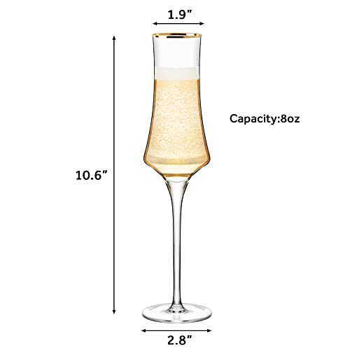 JEKOSEN NEW Crystal Martini Cocktail Glasses 12 Ounce Set of 4 With Premium Gift Box Premium Strong Lead-Free Clear