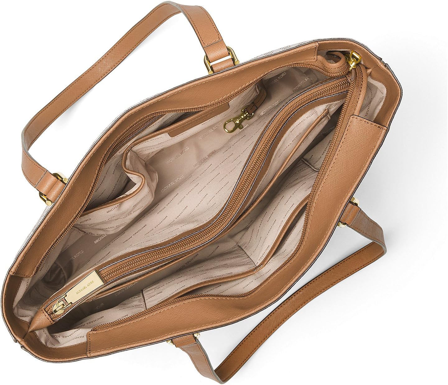 Michael Kors Frame Out Item Large North/South Tote Vanilla