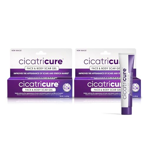 Cicatricure Face & Body Advanced Scar Gel, Scar Treatment for Old & New Scars, Fades Stretch Marks Away, Surgical Scars, Injuries, Burns and Acne Scar Treatment, For Adults & Kids, 1 oz (28g), 1-Pack