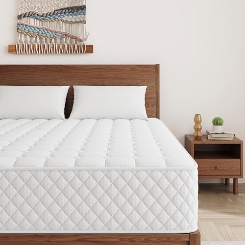 MRH Queen Mattress, 12 Inch Euro Top Queen Size Mattress in a Box,Memory Foam Hybrid Mattresswith individually Pocket Springs,MediumFirm,Strong Edge Support，White