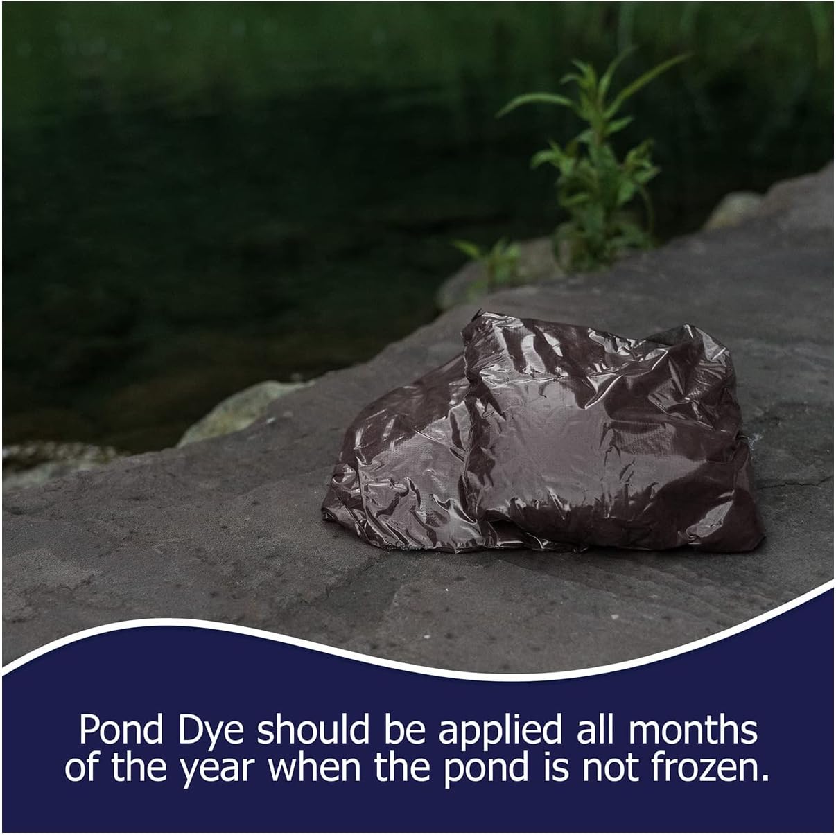 Vivid Blue Pond Dye Packets - 6 Water Soluble Packs of Lake Dye Treatment