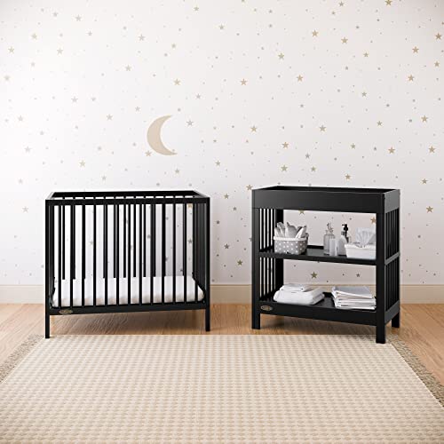 Graco Teddi 5-in-1 Convertible Crib with Drawer (Driftwood) – GREENGUARD Gold Certified, Crib with Drawer Combo, Full-Size Nursery Storage Drawer, Converts to Toddler Bed, Daybed and Full-Size Bed