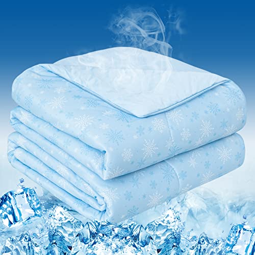 OIGAE Cooling Comforter King Size, Q-Max>0.5 Japanese Arc-Chill Cooling Blanket with Double Sided Cold Effect, Lightweight Summer Cooling Blankets for Hot Sleepers and Night Sweats - Gray 108