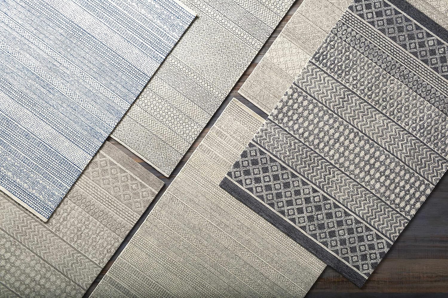 Hauteloom Dugway Wool Living Room, Bedroom Area Rug - Bohemian/Global - Gray, Black, Beige - 6'