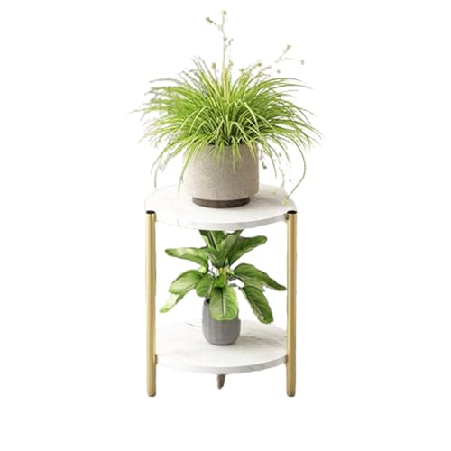 Modern Light Luxury 2 Tier Plant Stand Indoor Outdoor Tall Corner Plant Display Stand Heavy Duty Metal Flower Stand, Round Rustproof Flower Pot Holder For Garden Patio Balcony Living Room