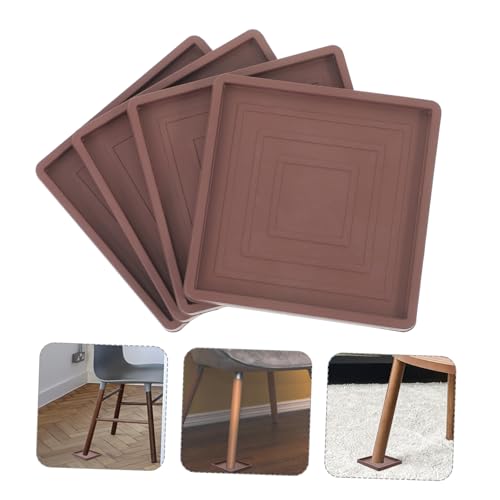 Veemoon 8 Pcs Furniture Mat Household Furniture Leg Pads Square Furniture Leg Pads Non-Slip Furniture Coasters Anti-Skid Chair Wheel Stopper Multi-Function Chair Wheel Stopper Bed Supplies
