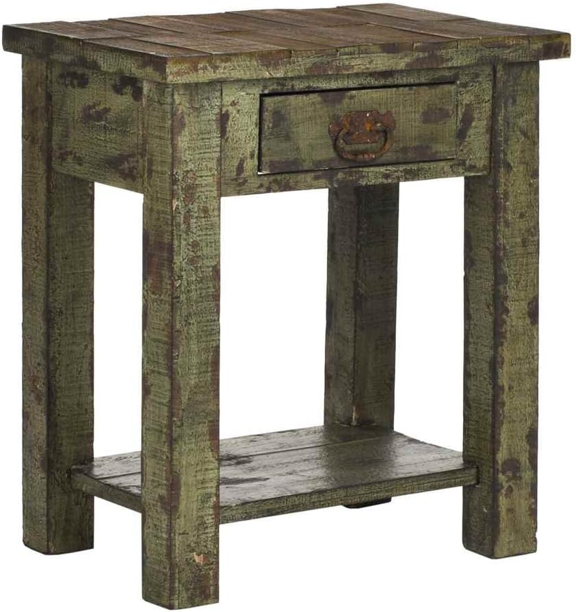 Safavieh American Homes Collection Alfred Antique End Table, Antique Green