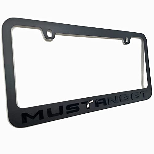 GT Stealth Blackout License Plate Frame (Black with Black) Compatible with Ford Mustang GT