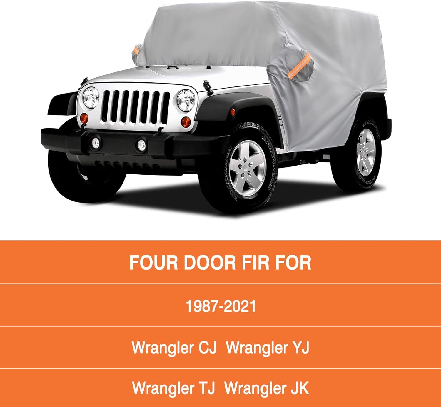 NEVERLAND Wrangler Car Cab Cover Fit for 1987-2022 Je-ep Wrangler CJ,YJ, TJ & JK 2 Doors, Waterproof Oxford Sun Shade Car Cover Door Hard top Off,Convenient Zipper for Trunk