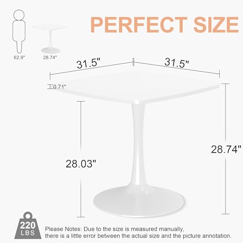DKLGG Black Square Dining Table, 31.5