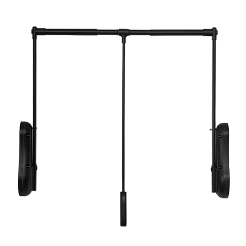 Pull Down Closet Rod,Large Extendable Cloth Hanger,Hanging Rail Lift Clothes Hanger Space Saving, Weight Capacity 30KG,for Wardrobe Closet Cloakroom Cupboard(Black,850-1150mm)