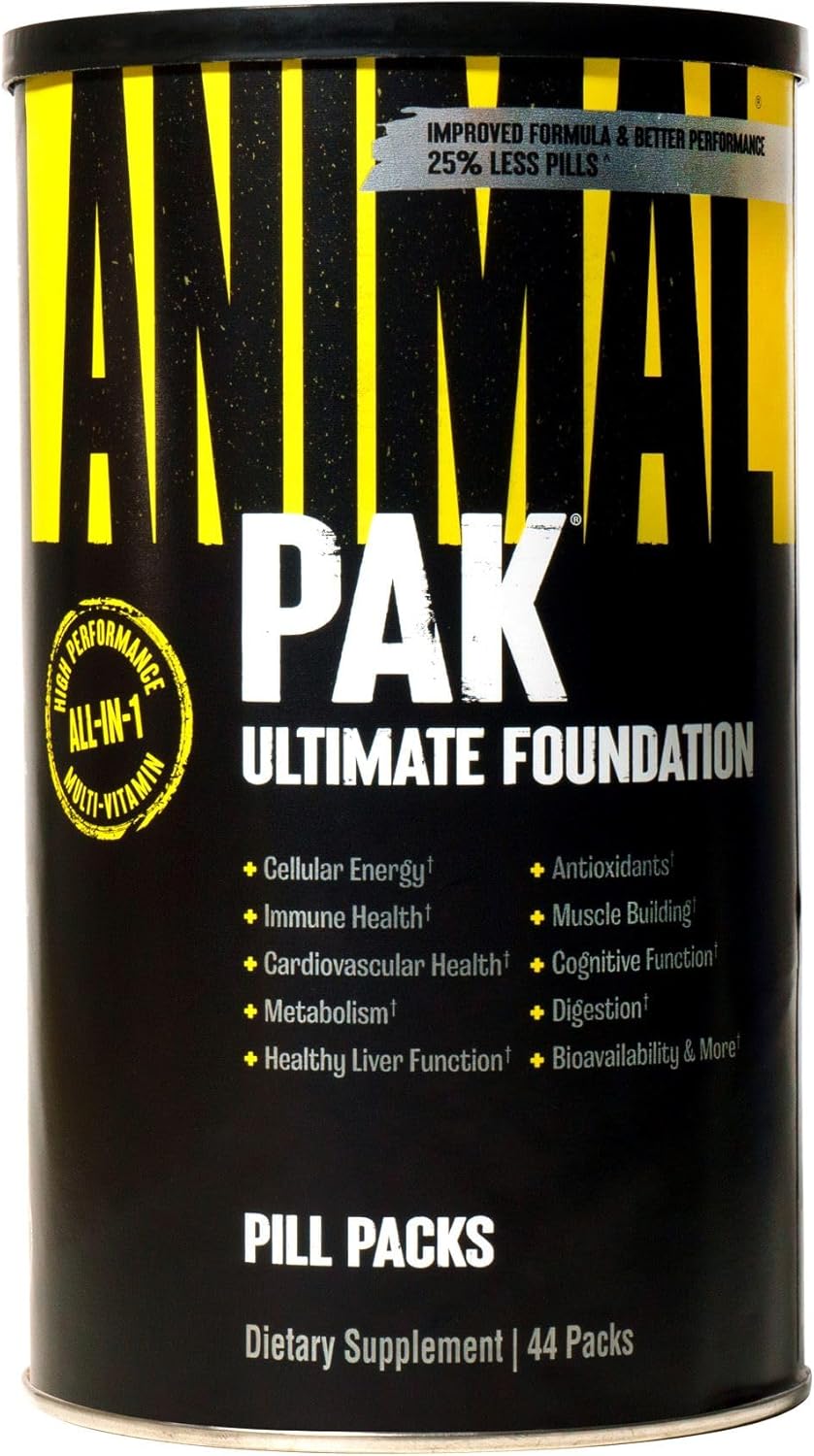 Animal Pak - Convenient All-in-One Vitamin & Supplement Pack - Zinc & Flex –Complete Joint Support Supplement – Contains Turmeric Root Curcumin – Helps Repair & Restore Joints – 44 Packs