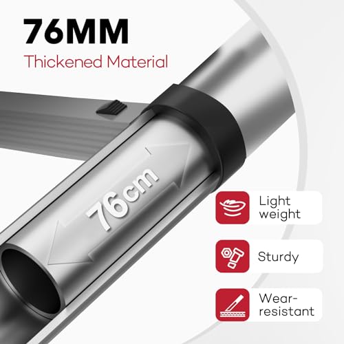 Telescoping Ladder, Soctone 15.5Ft Aluminum Lightweight Telescoping Ladder with Hooks, 330lb Load Capacity, Collapsible Telescoping Ladder, rv Ladder