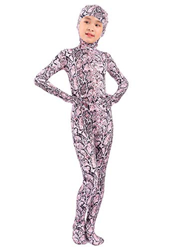 6-12 Years Old Child Kids Costume Leopard Cheetah Snake Print Bodysuit Open Face Full Body Zentai Jumpsuit