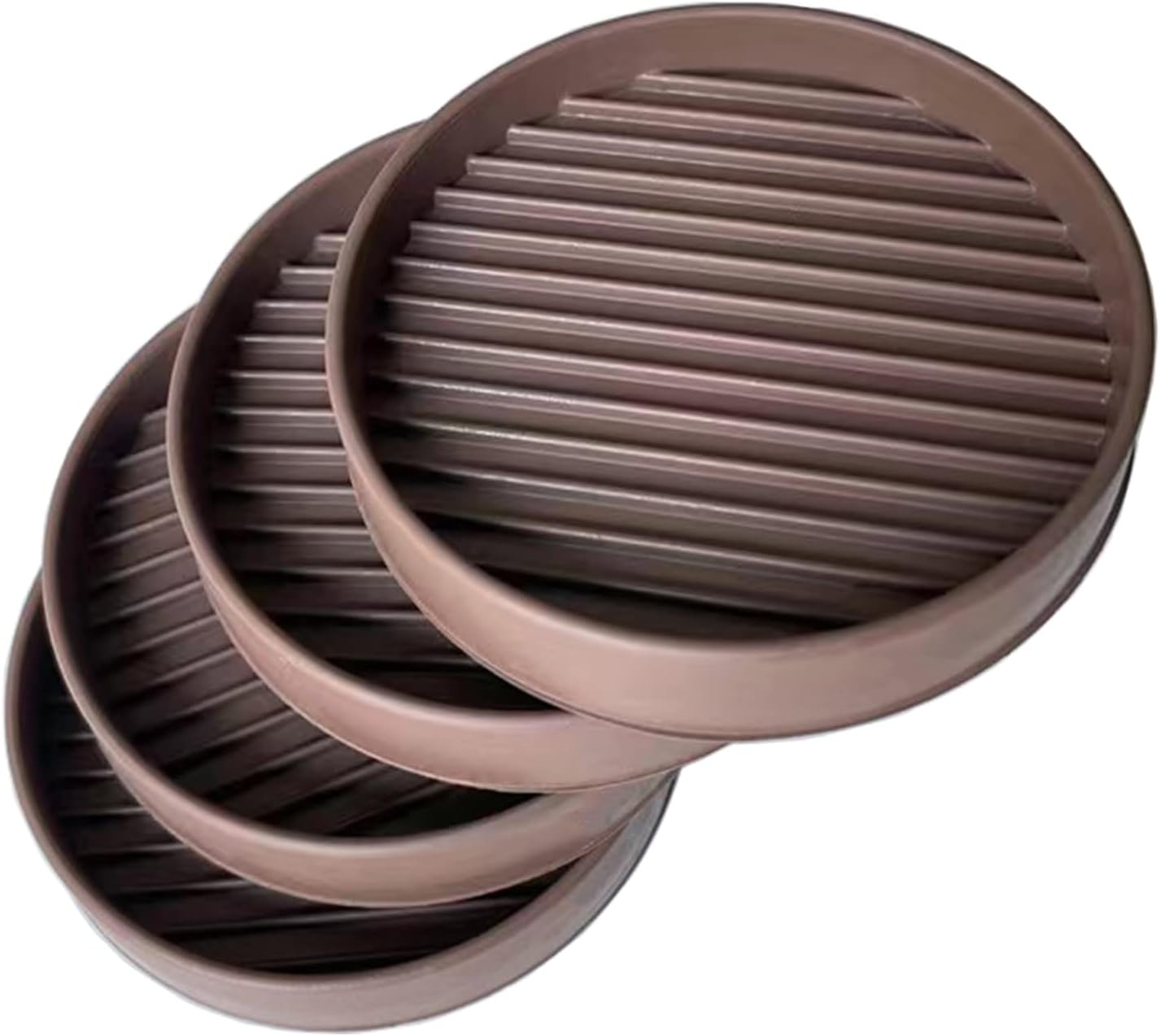 2x2 Round Rubber Furniture Caster Cups with Anti-Sliding Floor Grip, Caster Cups 4 PCS, Ideal Furniture Coasters, Floor Protectors Brown, Non Skid Furniture Pads, Rubber Furniture Cups