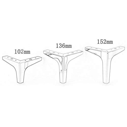 zwhw Iron Furniture Feet, Triangular Modern Fashion Sofa Legs, Table Legs, Chair Legs, DIY Replacement Parts, with Screws, 4 Load-Bearing 500kg, Height 4.5 Inch