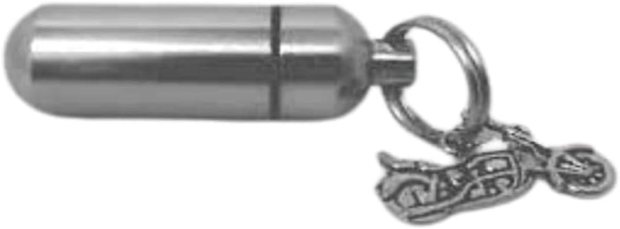 Silver Motorcycle CREMATION URN - Personal Memorial Keepsake with Velvet Pouch & Fill Kit