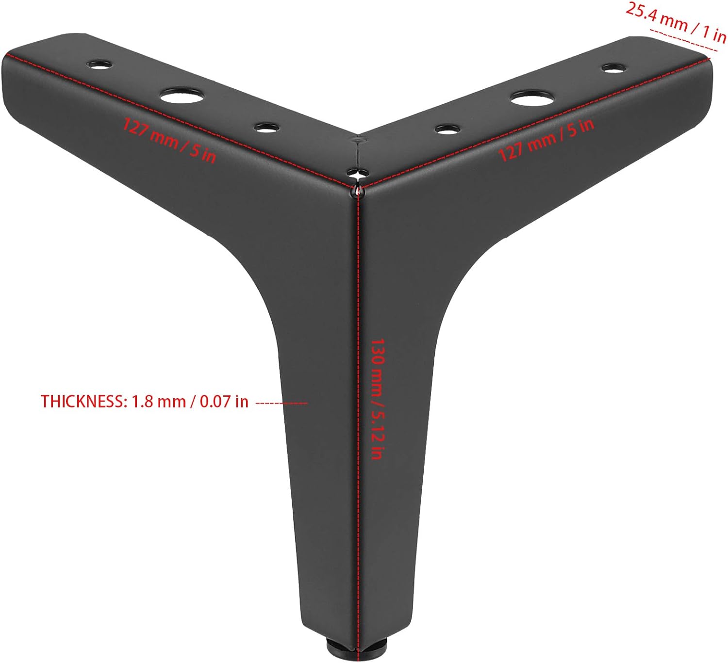 12 PCS 5 Inches Height Triangle Furniture Feet Chrome Polished, Triangle Cabinet Feet, Triangle Furniture Leg for Chair Table Cabinet Cupboard Sofa Couch Ottoman, Black