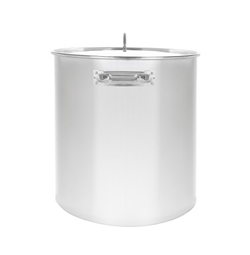 CONCORD Polished Stainless Steel Stock Pot Brewing Beer Kettle Mash Tun w/Flat Lid (30 QT)
