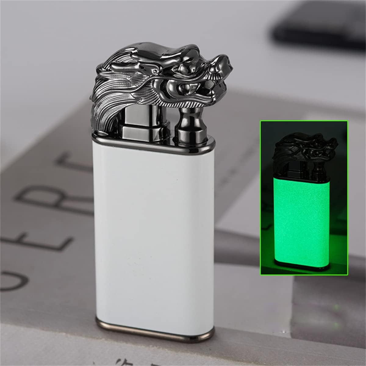 2022 New Dragon Lighter, Dragon Luminous Lighter, Outdoor Windproof Magic Dual Flame Lighter, Cool Dual Nozzle Flame Refillable Lighter for Men