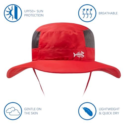 BASSDASH UPF 50+ Sun Fishing Hat Water Resistant with Detachable Neck Flap