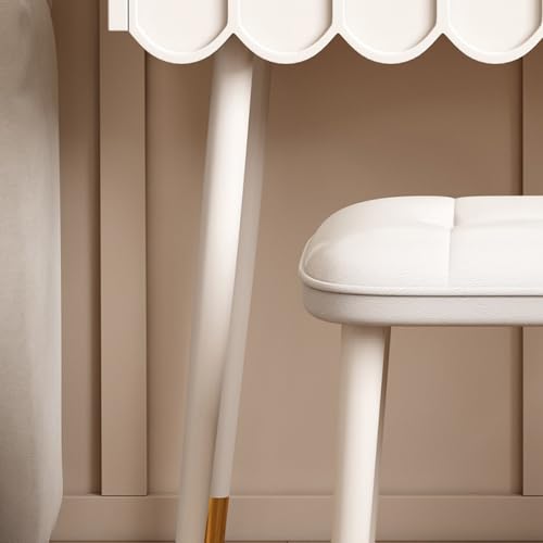 Vanity Desk Cream Style Dressing Table, Modern Dressing Table in Bedroom, Simple and Light Luxury Dressing Table Bedroom Makeup Table