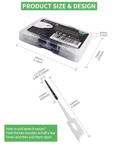 200PCS Soft interdental Brushes, Dental Toothpicks Brush Between Teeth, Tooth Flossing Brush Disposable for Cleaning, Toothbrush Clean Tool, Blue Colors