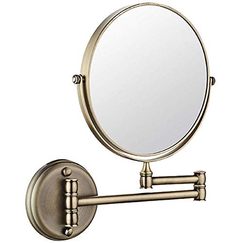 Bathroom Mirror Wall Mounted Makeup Mirror 8-inch Two-Sided Swivel Wall Mounted Mirror Extending Folding Bathroom Shaving Cosmetic Make Up Mirror- 5X Magnification