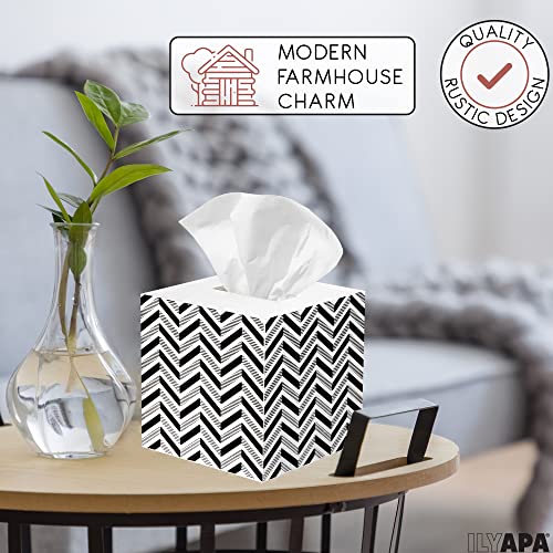 Ilyapa Tissue Box Cover Square - Rustic Galvanized Metal Tissue Box Holder