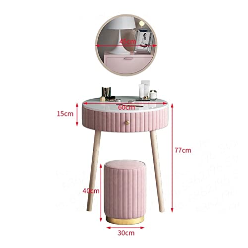 Storage Desk Single Luxury Makeup Table with Mirrorc Dressing Table for Bedroom Furniture Modern Mini Dresser Desk for Bedroom(A)