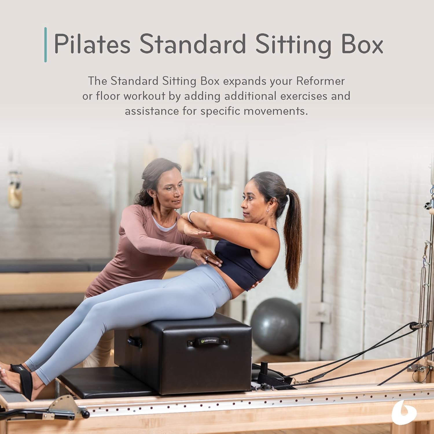 Balanced Body Standard Sitting Box for Pilates Reformer, Pilates Equipment for Home Workouts and Professional Studio Use, Fits Balanced Body Wood Reformers and Allegro or Allegro 2 Reformer