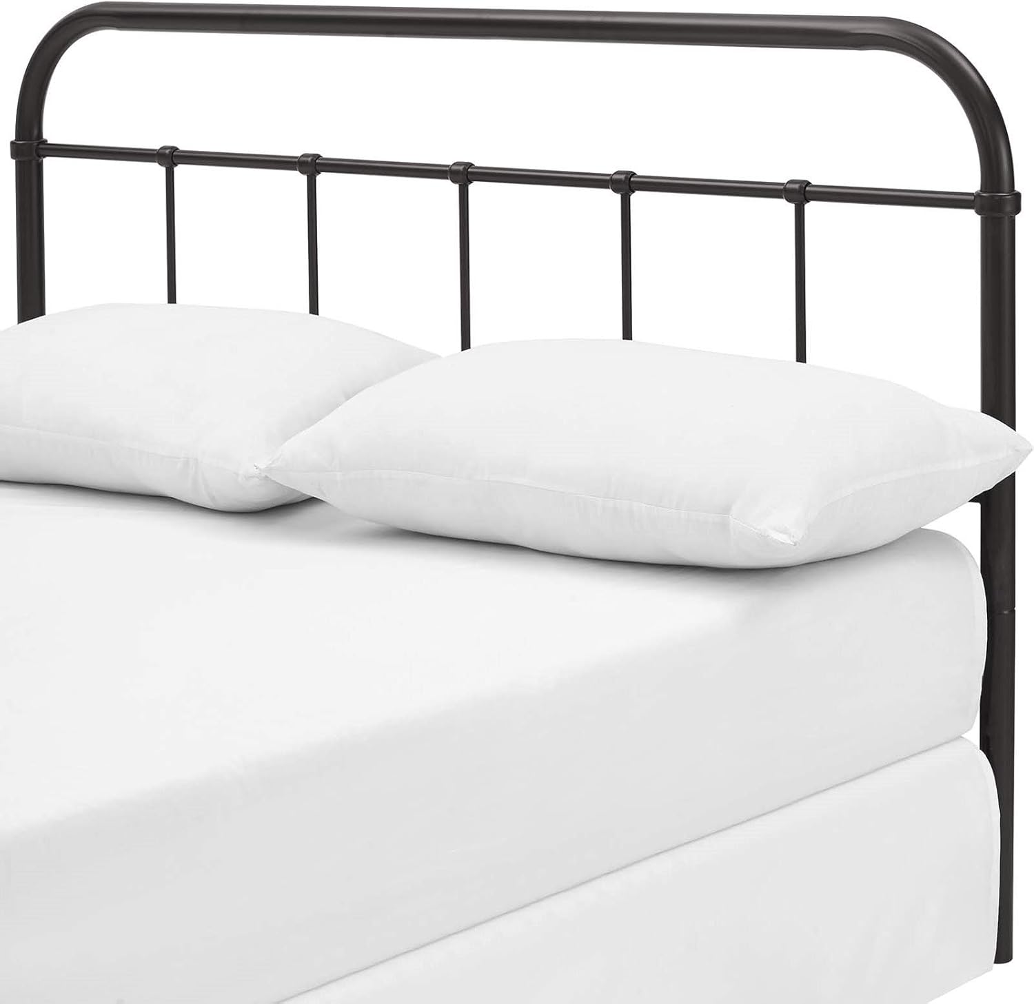 Modern Contemporary Urban Design Bedroom Full Size Headboard, Metal Steel, Brown