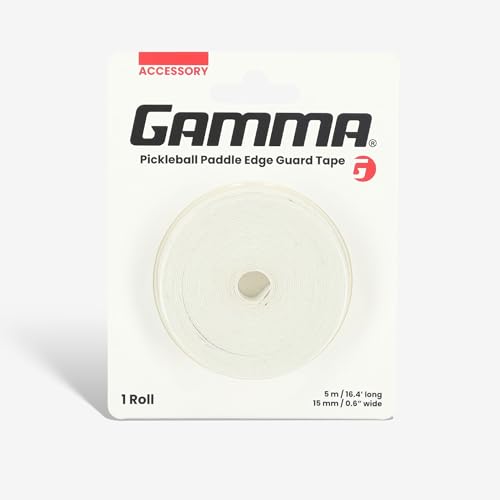 Gamma Pickleball Paddle Edge Guard Tape - Durable Paddle Protection -White, Black