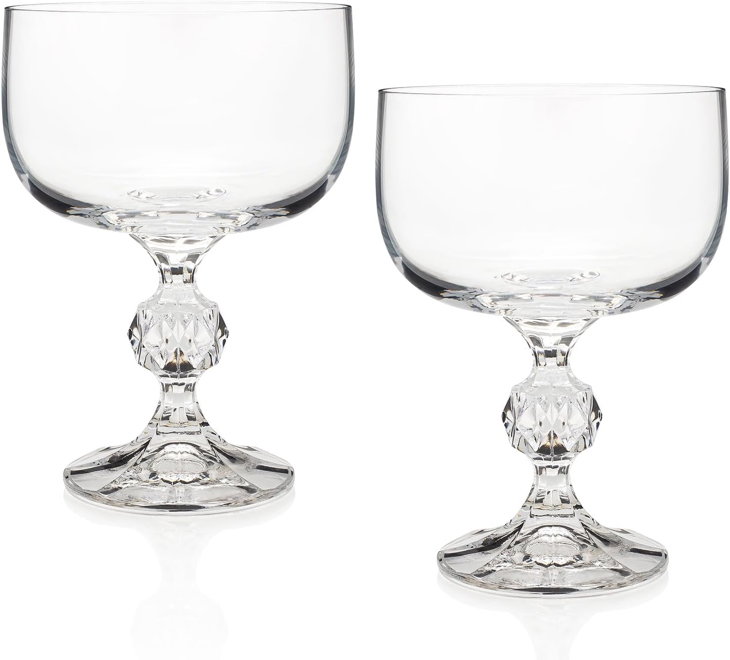 HISTORY COMPANY “City of Paris” Crystal Champagne Cocktail Coupe Glass 2-Piece Set (Gift Box Collection)