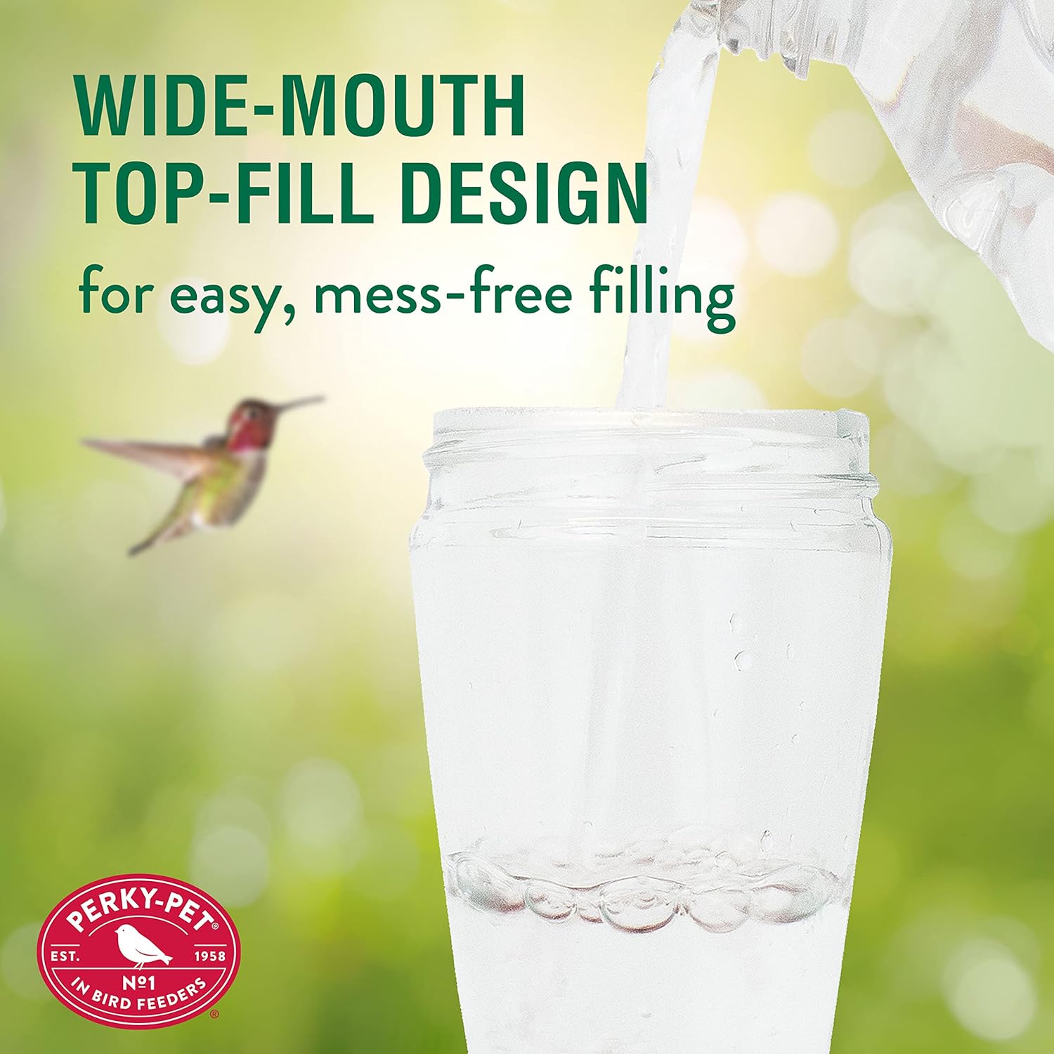 Perky-Pet 9201-6 Top-Fill Pinch-Waist Glass Hummingbird Feeder – 12 oz, PInk