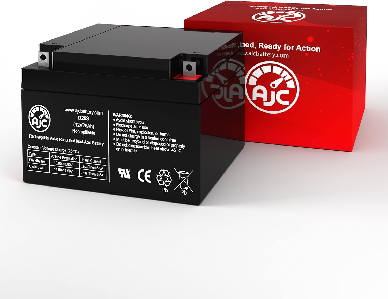 AJC Battery Compatible with Enduring 6FM24 12V 26Ah UPS Battery