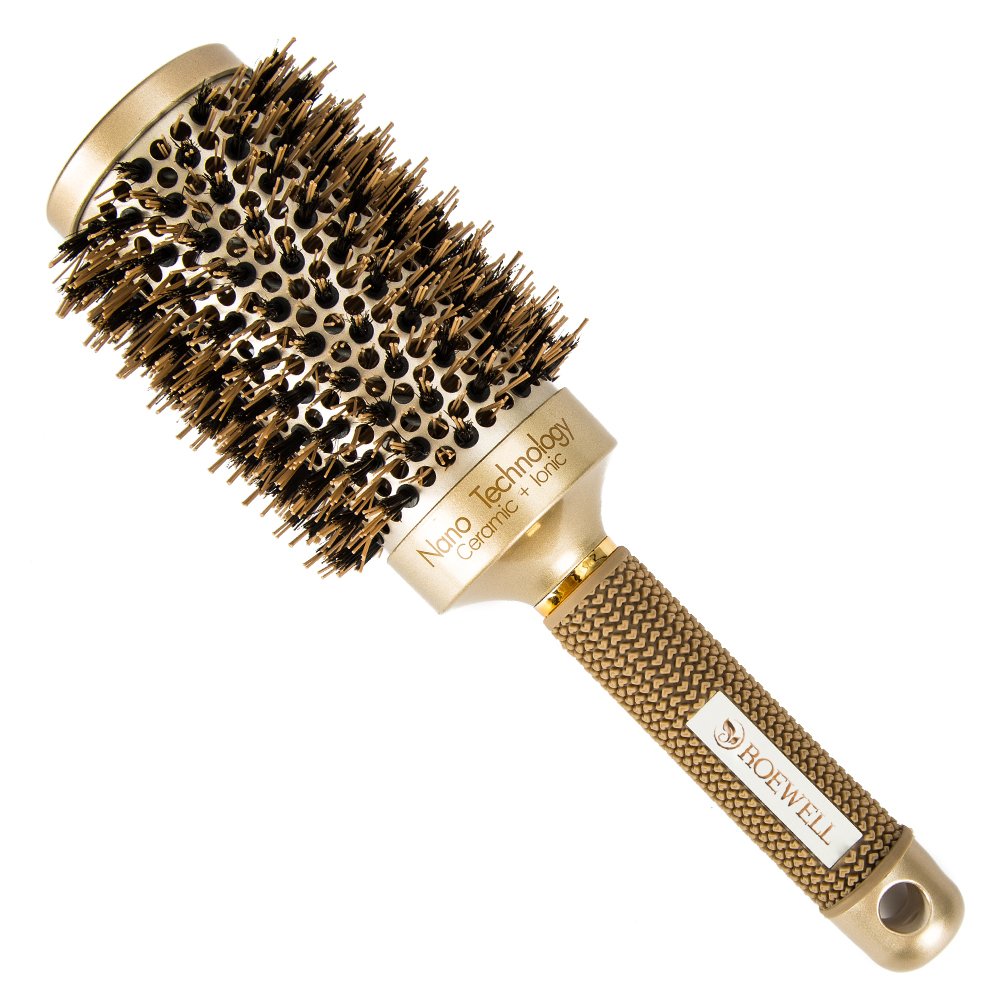 Thermal Ceramic Ionic Round Barrel Anti-Static Hair Brush with Boar Bristle, 2.1 Inches,Professional Brush for Protecting Hair, Adding Hair Shine, For Hair Drying, Styling, Curling
