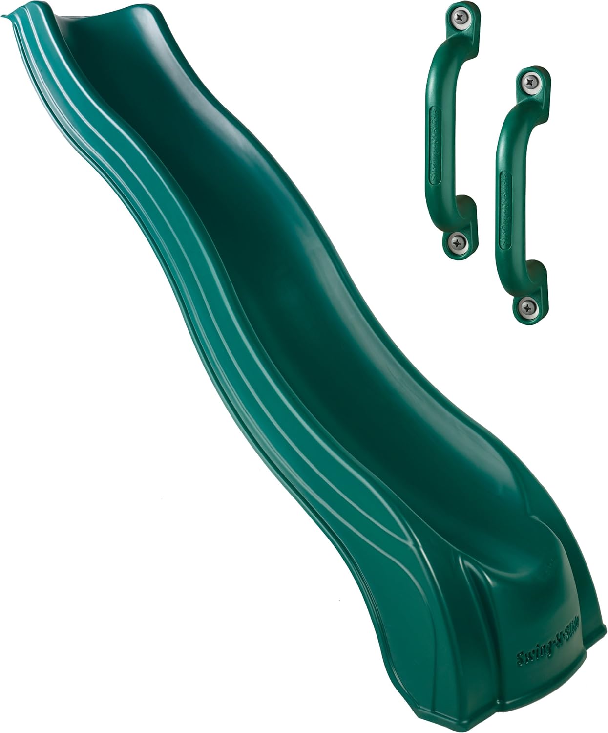 Swing-N-Slide WS 8337 Alpine Plastic Slide with Included Safety Handles, Green with Handles (Amazon Exclusive)