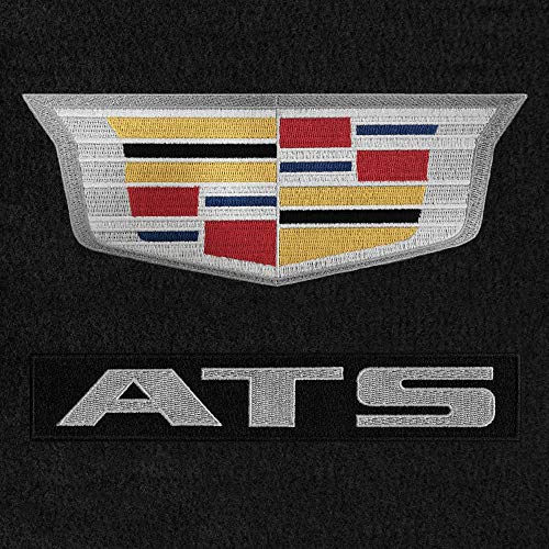 Lloyd Mats Heavy Duty Carpeted Floor Mats for Cadillac ATS Coupe or ATS-V Coupe 2017-2019 (Charcoal, 2 PC - Sideways Logo)