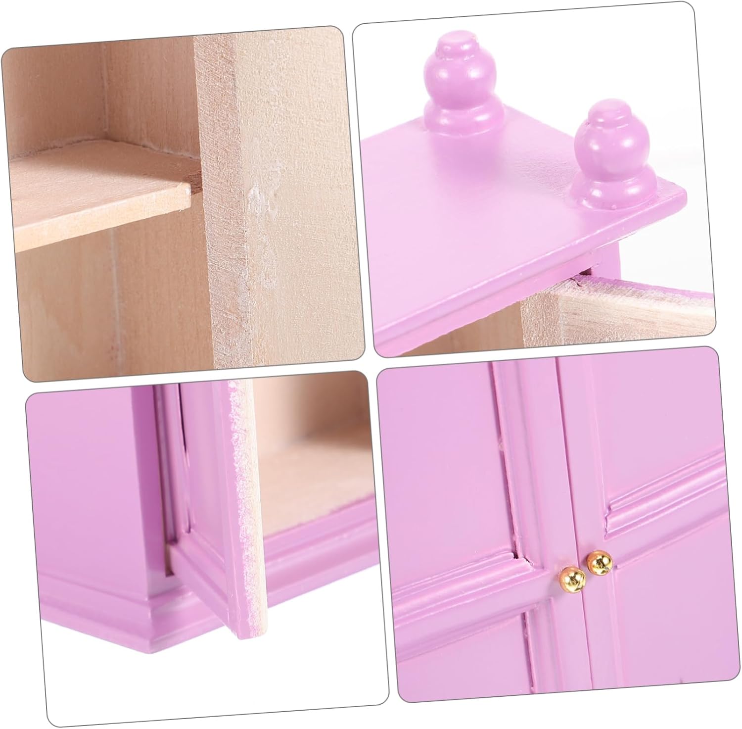 Totority 2pcs DIY Wooden Ornaments Small House Decor Miniature Furniture Small House Wooden Wardrobe Dollhouse Wooden Wardrobe Mini Wooden Wardrobe Decor Dollhouse Furniture Mini Decoration