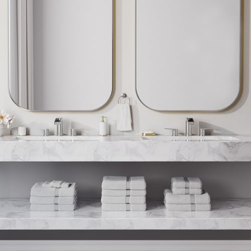 Phiestina Waterfall Brushed Nickel Bathroom Faucet, Widespread 3 Hole 8 Inch Vanity Sink Faucet, with Pop Up Drain and Water Supply Line, NS-WF005-BN