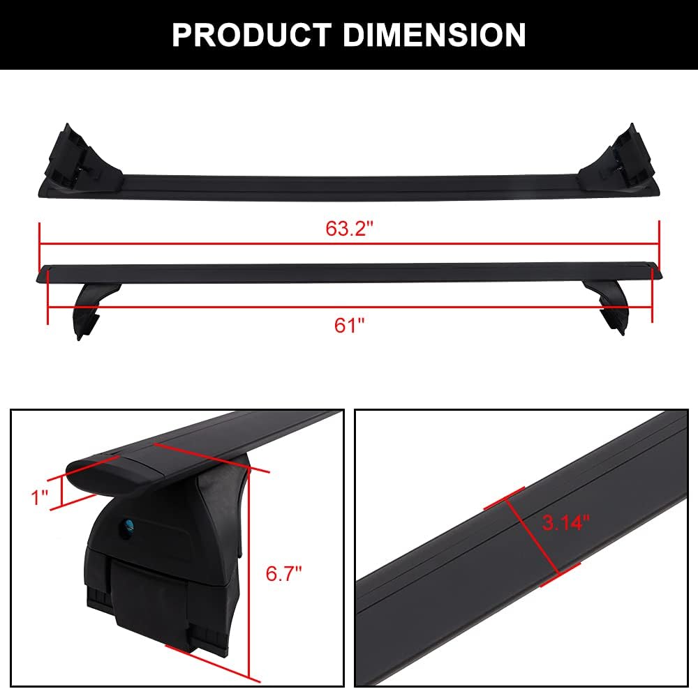 Snailfly Black Roof Rack Fit for 2007-2025 Jeep Wrangler JK JL Gladiator JT 2&4 Door Cross Bars Crossbars