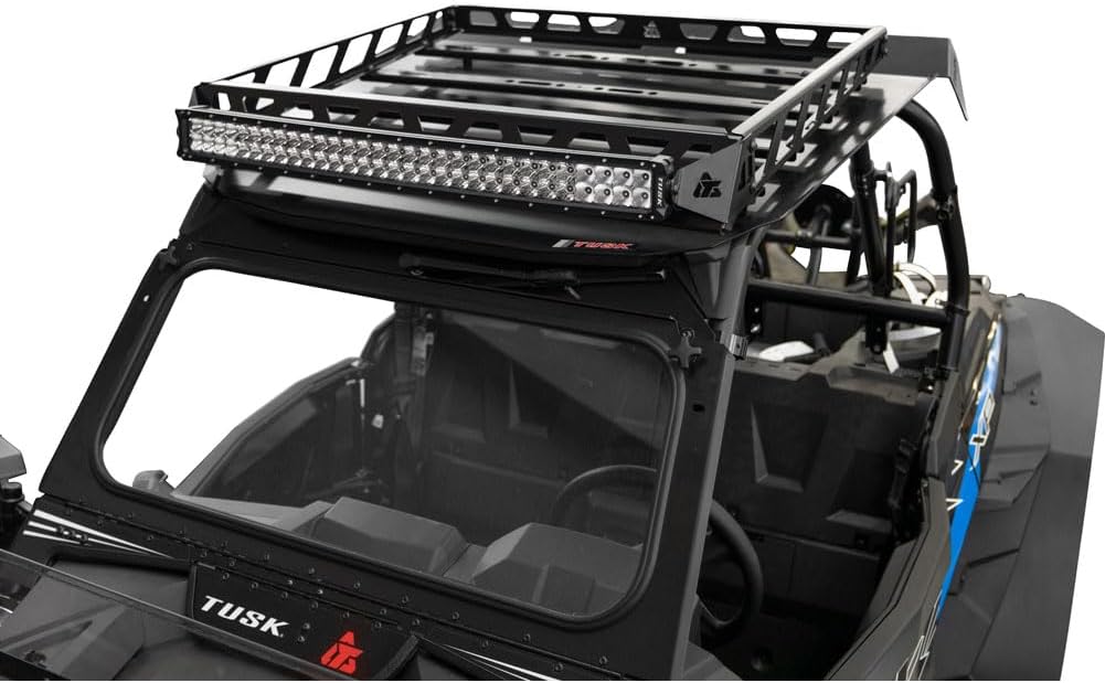 Tusk UTV Adventure Roof Rack Rack with Force Roof and V2 30 inch Lt. Bar for POLARIS RZR XP 1000 Ride Command Edition 2018-2019