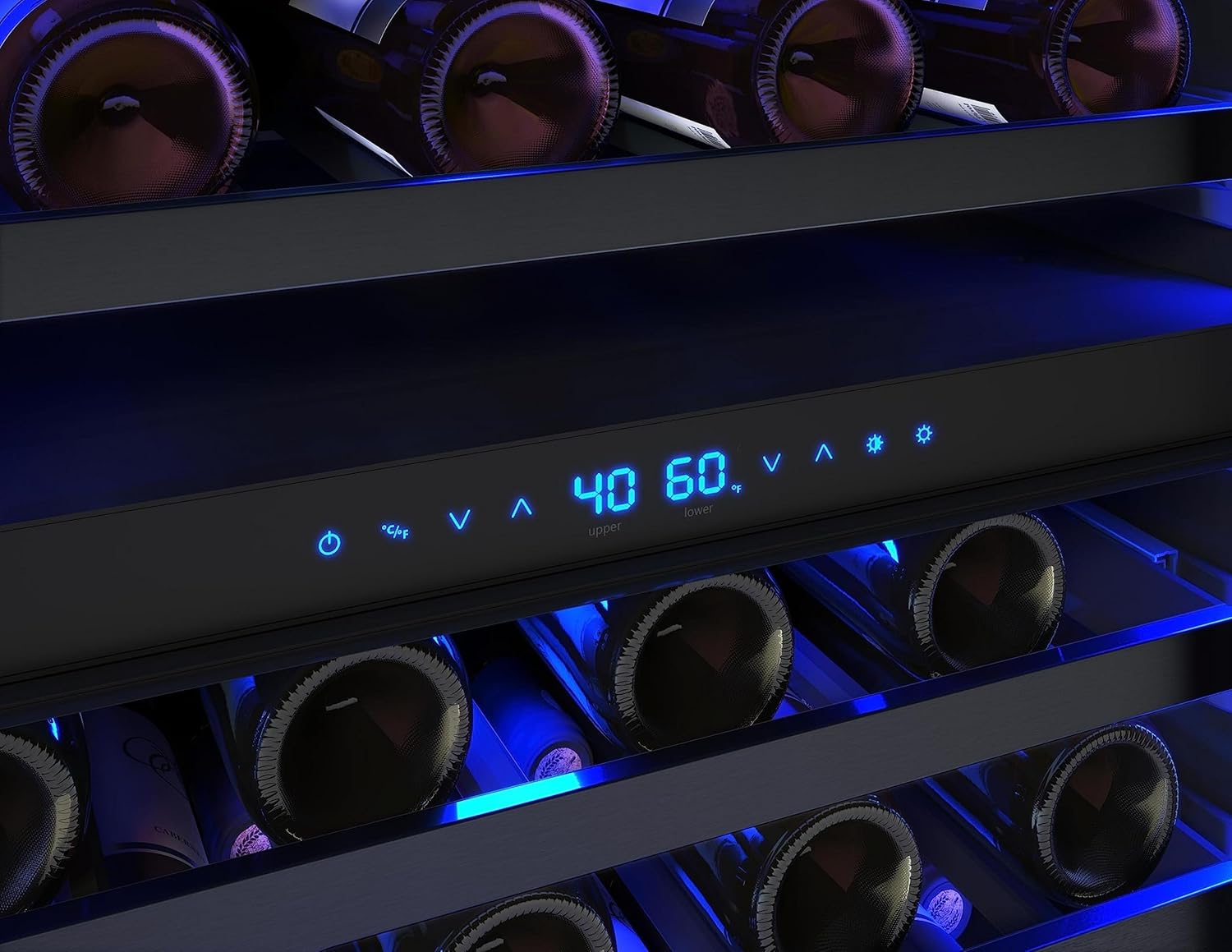 Zephyr PRW24C02C Presrv 24 Inch Wide 45 Bottle Capacity Built-In/Free Standing Dual Zone Wine Cooler with Vibration Dampening System - Stainless Steel