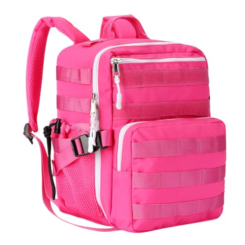 9L Mini Tactical Backpack Small Gym Bag Military Men Women Survival EDC Molle Rucksack(Fuchsia)