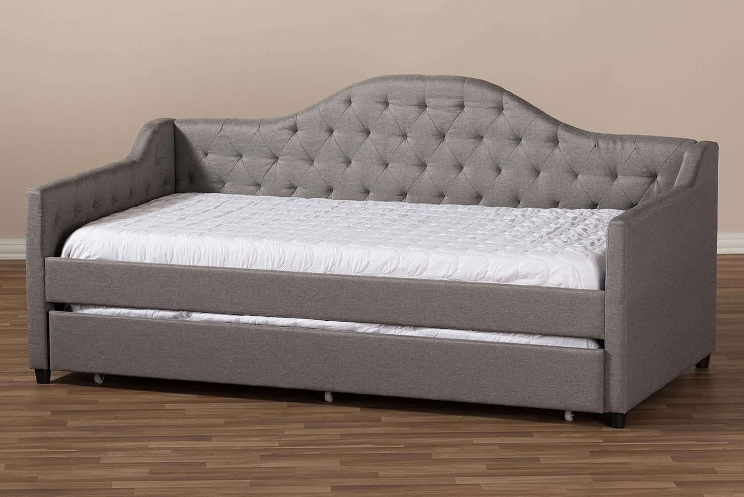Baxton Studio Peola Modern Fabric Daybed with Trundle, Twin