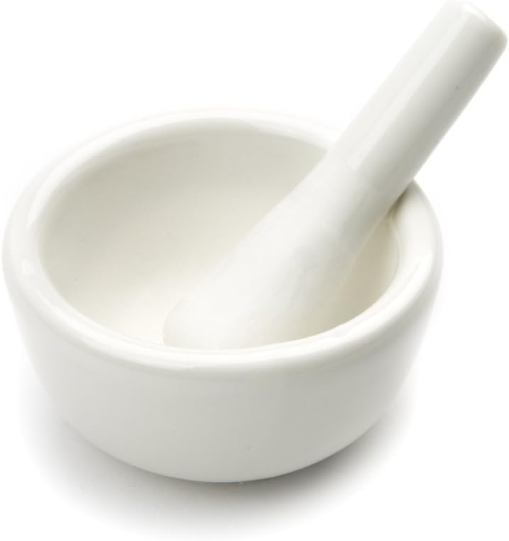 Fox Run Porcelain Mortar & Pestle, White, 1.5-Inch