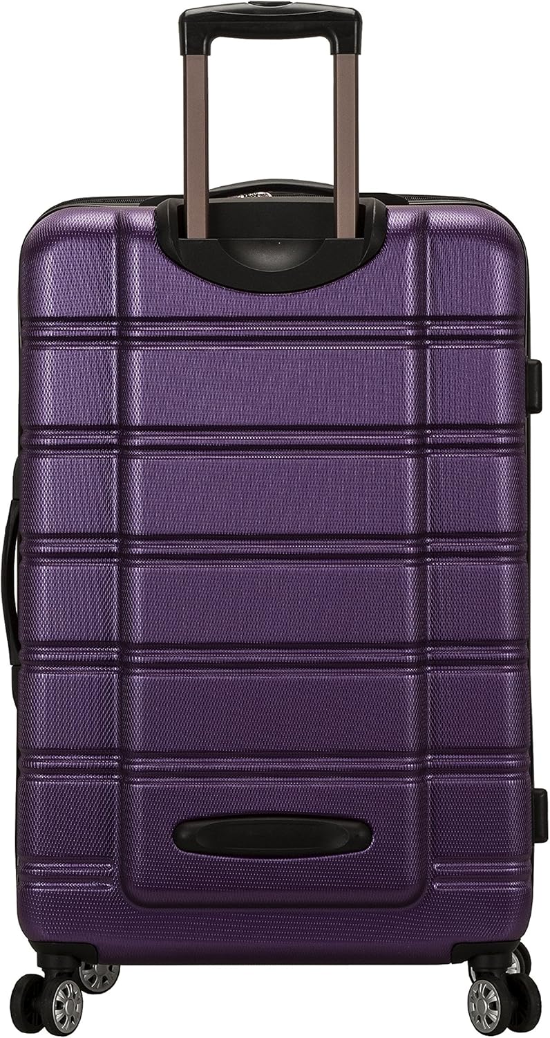 Rockland Melbourne Hardside Expandable Spinner Wheel Luggage, PURPLE, Checked Large 28
